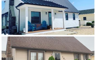 Matte Black Standing Seam Roof & Arctic White Hardie Siding – Manahawkin, New Jersey