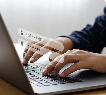 logging cybersecurity privacy concepts protect data with login icon internet network security technology businessman presses computer protect personal information