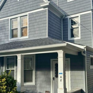 Vinyl Shake in the Color Nantucket with white Trim